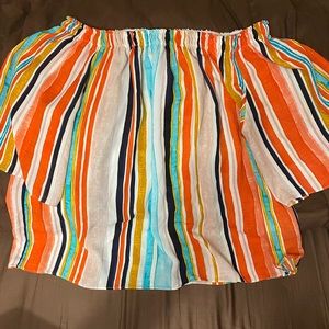 Colorful off the shoulder blouse